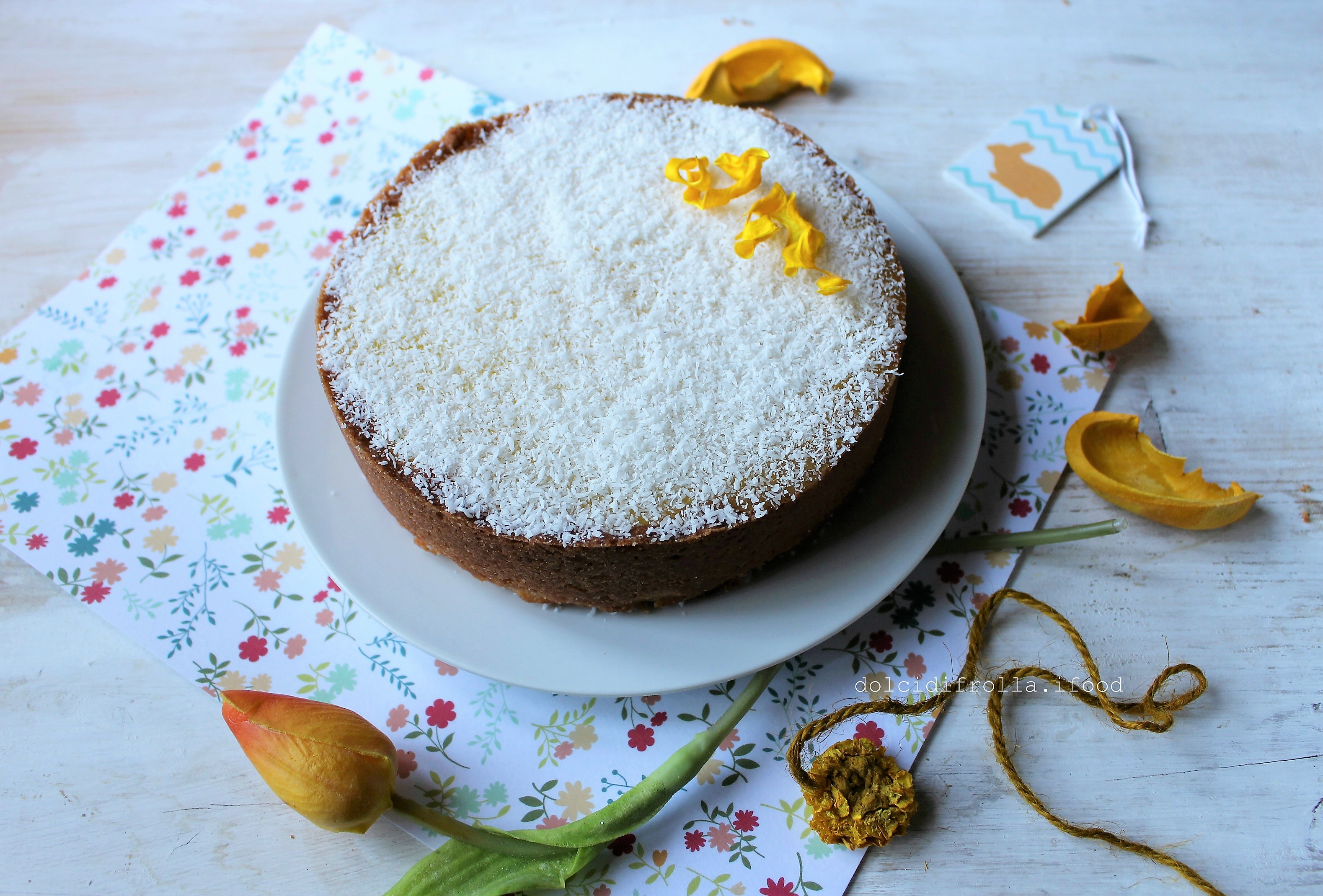 CROSTATA CON CREMA ALL’ANANAS GELATINA AL LIMONE E COCCO