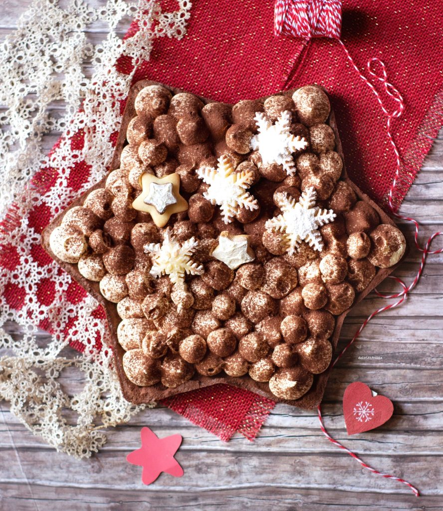 Dolce Di Natale A Forma Di Stella.Stella Di Frolla Al Cacao Con Crema Tiramisu Dolci Di Frolla