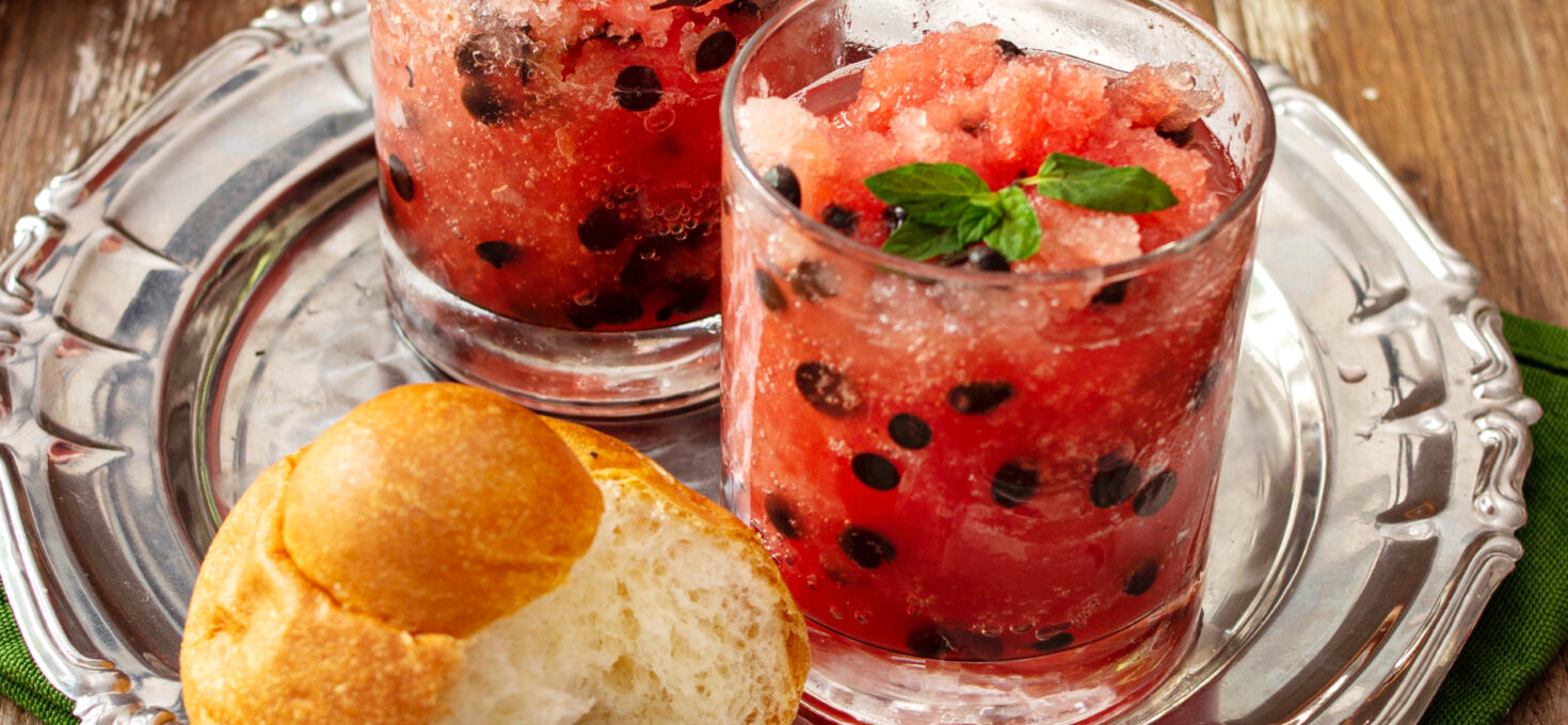 GRANITA DI ANGURIA CON GOCCE DI CIOCCOLATO